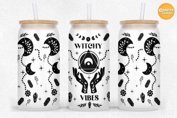 16 Oz Libbey Glass Can Witchy Vibes Graphics