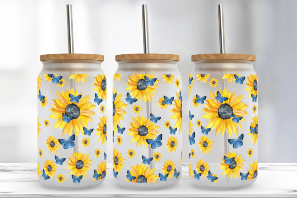 Butterfly Sunflower Libbey Full Wrap Graphics