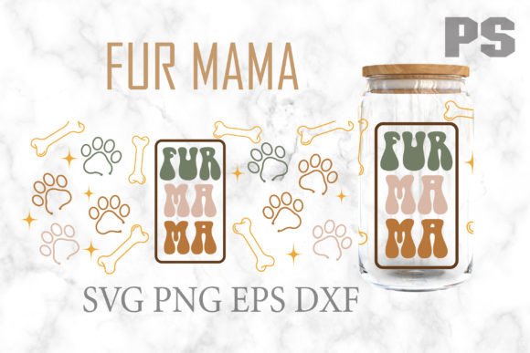 Fur Mama Libbey Can Glass 16 Oz Graphics & Tumbler Wraps