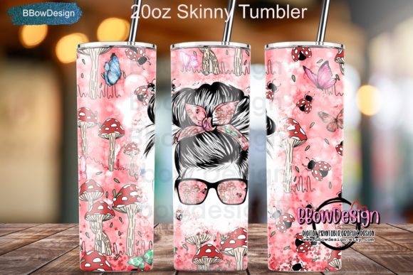 Lady Bugs Mushroom Butterfly Watercolor Graphics & Tumbler Wraps