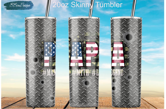 PAPA Man Myth Legend Metal Graphics & Tumbler Wraps