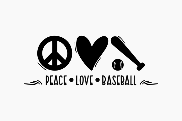 Peace Love Baseball Graphics for Crafts