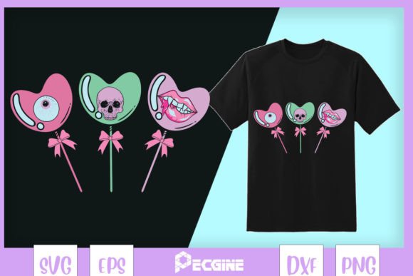 Skull Trio Candy Pastel Valentine Graphics