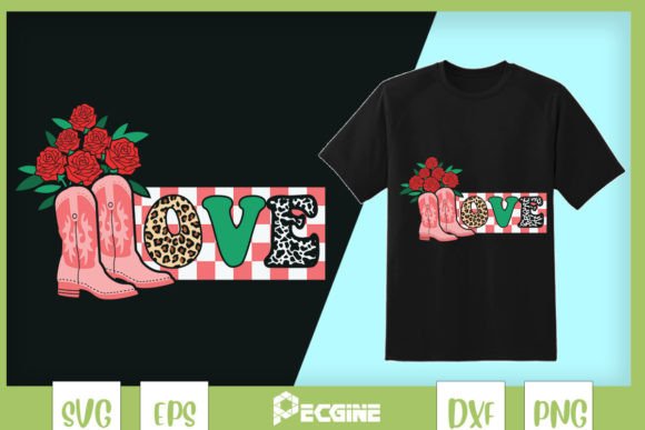 Valentine's Day Love and Boot Graphics for Crafts